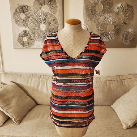 Anne Cole Sand Stripe Printed Cover-Up size XS/Sm - Picture 4 of 12